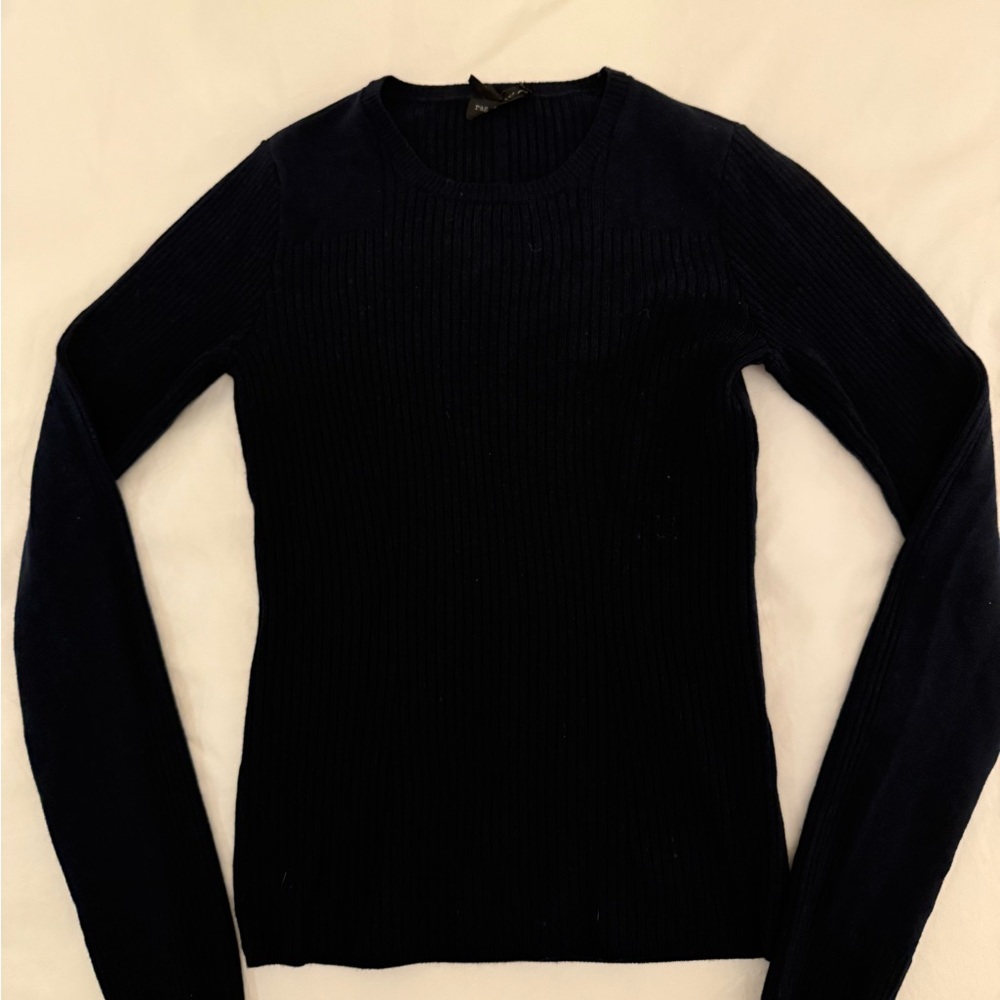 Rag & Bone Navy Ribbed Knit Sweater